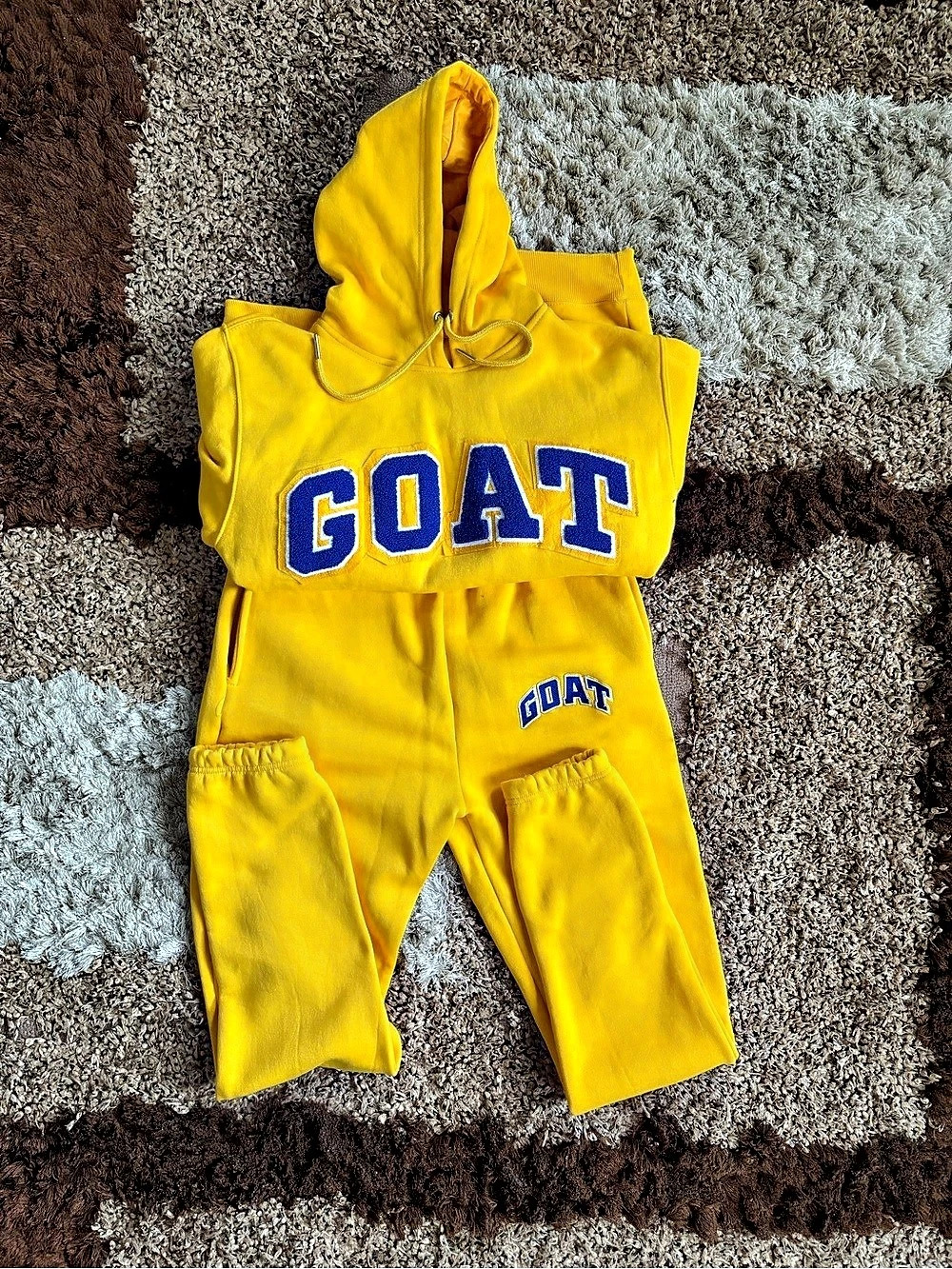 GOAT Yellow Hoodie Jogger Set